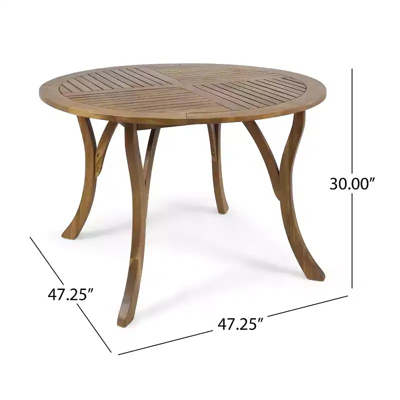 Ensemble de salle à manger d'extérieur 5 pièces en bois d'acacia et osier Jerzie Christopher Knight Home
