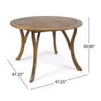 Ensemble de salle à manger d'extérieur 5 pièces en bois d'acacia et osier Jerzie Christopher Knight Home