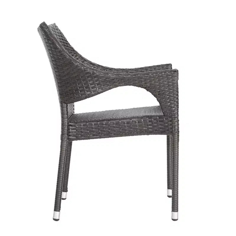 Ensemble de salle à manger d'extérieur 5 pièces en bois d'acacia et osier Jerzie Christopher Knight Home