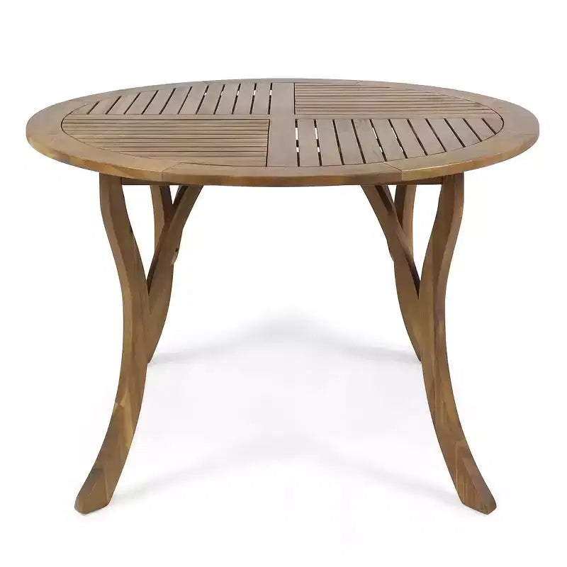 Ensemble de salle à manger d'extérieur 5 pièces en bois d'acacia et osier Jerzie Christopher Knight Home