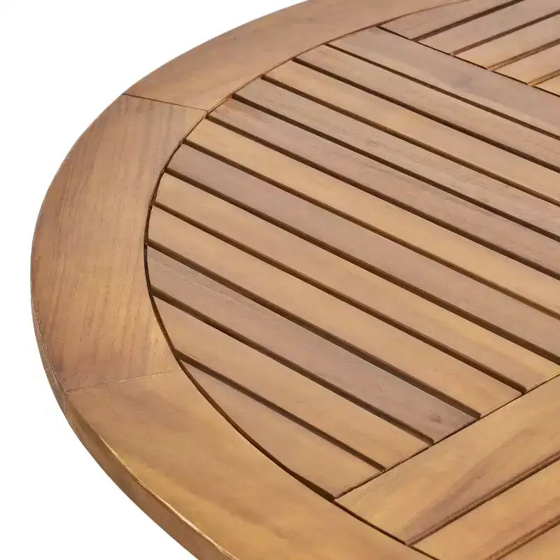 Ensemble de salle à manger d'extérieur 5 pièces en bois d'acacia et osier Jerzie Christopher Knight Home