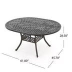 Christopher Knight Home Windley Outdoor Aluminum 7 Piece Expandable Dining Set