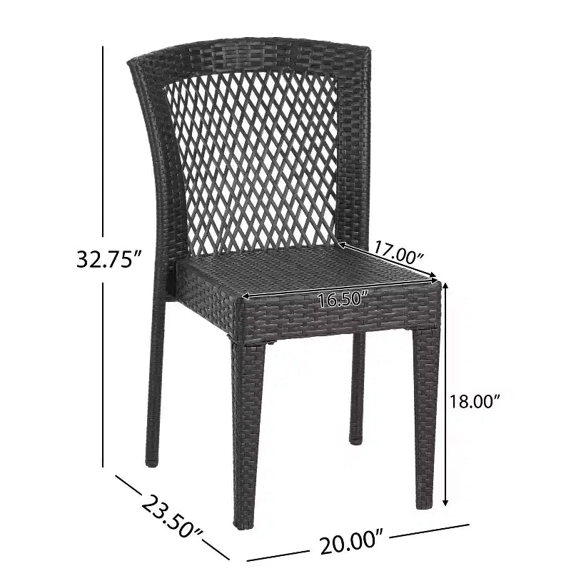 Christopher Knight Home Truda – Salle à manger d'extérieur 7 pièces avec table en rotin de 175 cm et chaises empilables