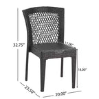 Christopher Knight Home Truda – Salle à manger d'extérieur 7 pièces avec table en rotin de 175 cm et chaises empilables