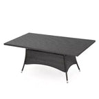Christopher Knight Home Truda – Salle à manger d'extérieur 7 pièces avec table en rotin de 175 cm et chaises empilables