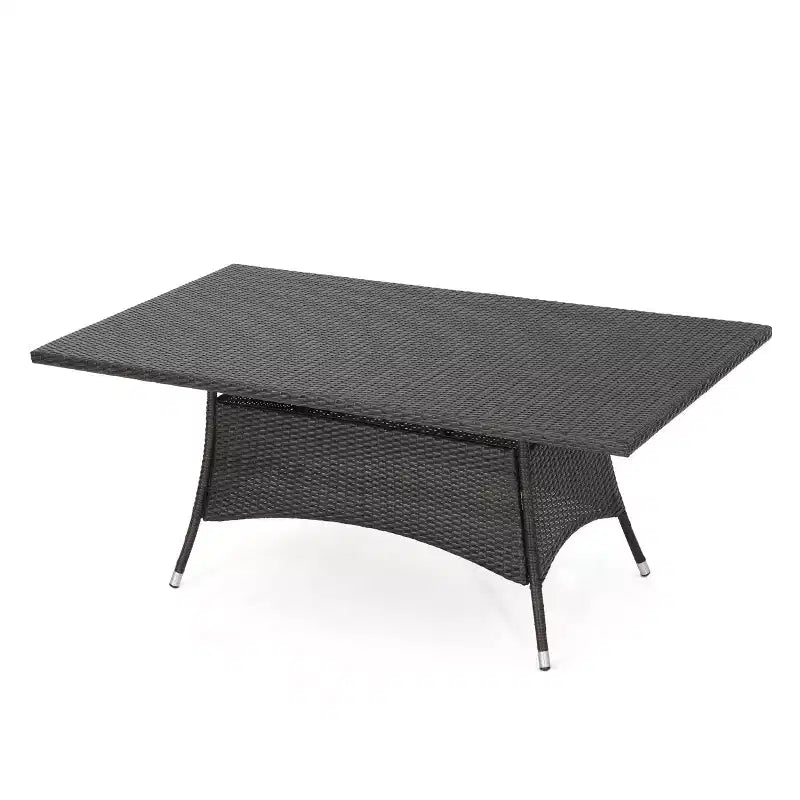 Christopher Knight Home Truda – Salle à manger d'extérieur 7 pièces avec table en rotin de 175 cm et chaises empilables