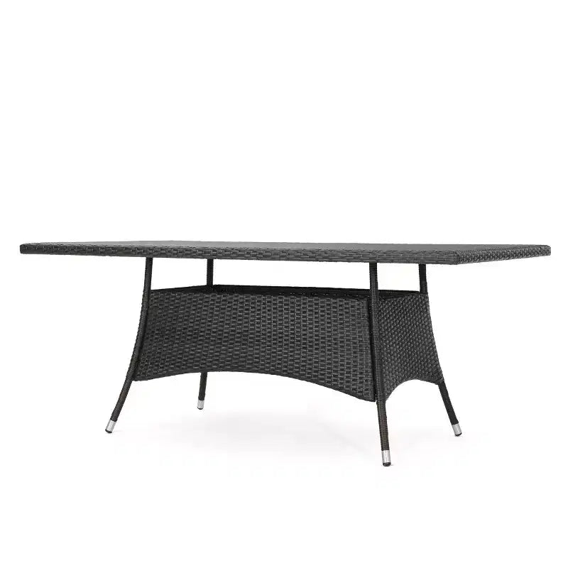Christopher Knight Home Truda – Salle à manger d'extérieur 7 pièces avec table en rotin de 175 cm et chaises empilables