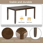 Ensemble de salle à manger MAYEERTY 7 pièces – Table rectangulaire en bois et 6 chaises rembourrées pour les réunions de famille