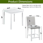 Ensemble de salle à manger MAYEERTY 7 pièces – Table rectangulaire en bois et 6 chaises rembourrées pour les réunions de famille