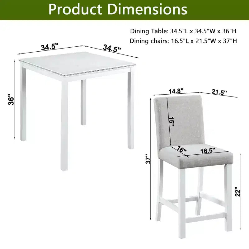 Ensemble de salle à manger MAYEERTY 7 pièces – Table rectangulaire en bois et 6 chaises rembourrées pour les réunions de famille