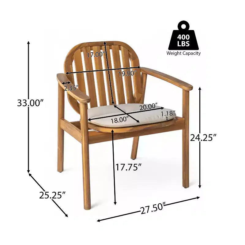 Christopher Knight Home Kennen 7 Piece Outdoor Rustic Acacia Wood Dining Set with Cushions