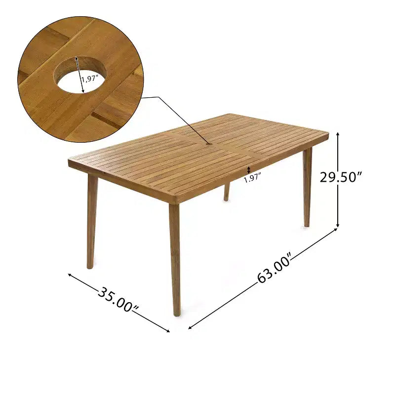 Christopher Knight Home Kennen 7 Piece Outdoor Rustic Acacia Wood Dining Set with Cushions