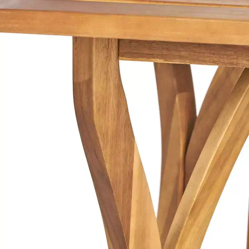 Ensemble de salle à manger d'extérieur 7 pièces Christopher Knight Home Caraga en bois d'acacia et osier avec coussin