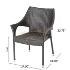 Ensemble de salle à manger d'extérieur 5 pièces en bois d'acacia et osier Christopher Knight Home Carroll