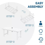 Hyleory Ensemble de salle à manger d'extérieur 6 pièces en PEHD avec table rectangulaire et trou pour parasol, banc et fauteuils
