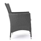 Christopher Knight Home Moralis Outdoor Acacia Wood and Wicker 7 Piece Dining Set with Cushion