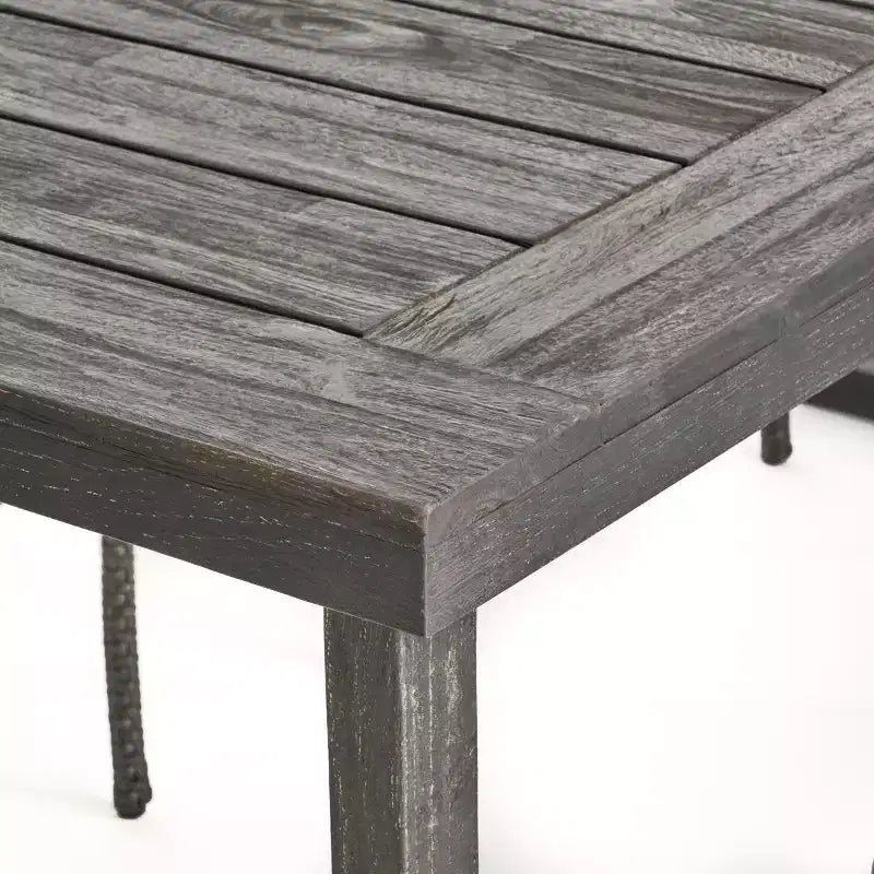 Christopher Knight Home Moralis Outdoor Acacia Wood and Wicker 7 Piece Dining Set with Cushion