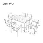 CLIHOME Ensemble de table et chaises d'extérieur en acier 7 pièces, Ensembles de salle à manger de patio pour patio, balcon, arrière-cour
