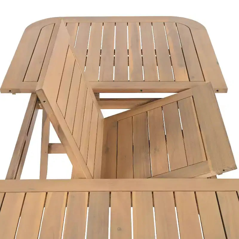 Christopher Knight Home Olcott 5 Piece Outdoor Acacia Wood Dining Set with Expandable Table and Woven Rope Armchairs