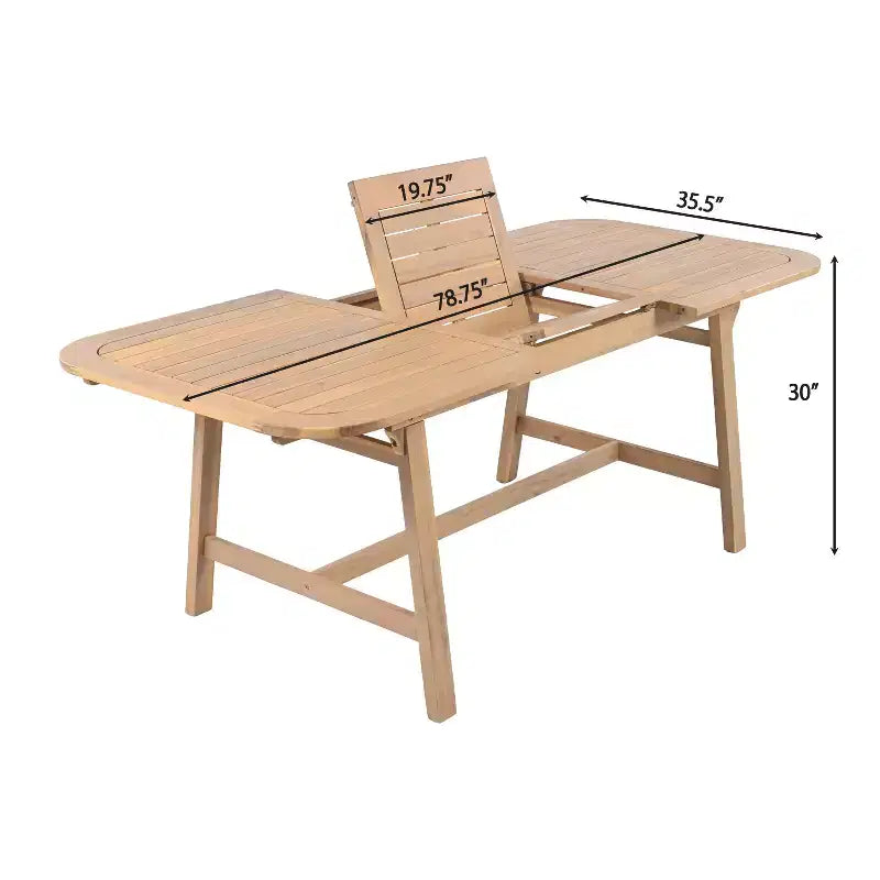 Christopher Knight Home Olcott 5 Piece Outdoor Acacia Wood Dining Set with Expandable Table and Woven Rope Armchairs