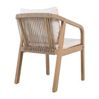 Christopher Knight Home Olcott 5 Piece Outdoor Acacia Wood Dining Set with Expandable Table and Woven Rope Armchairs