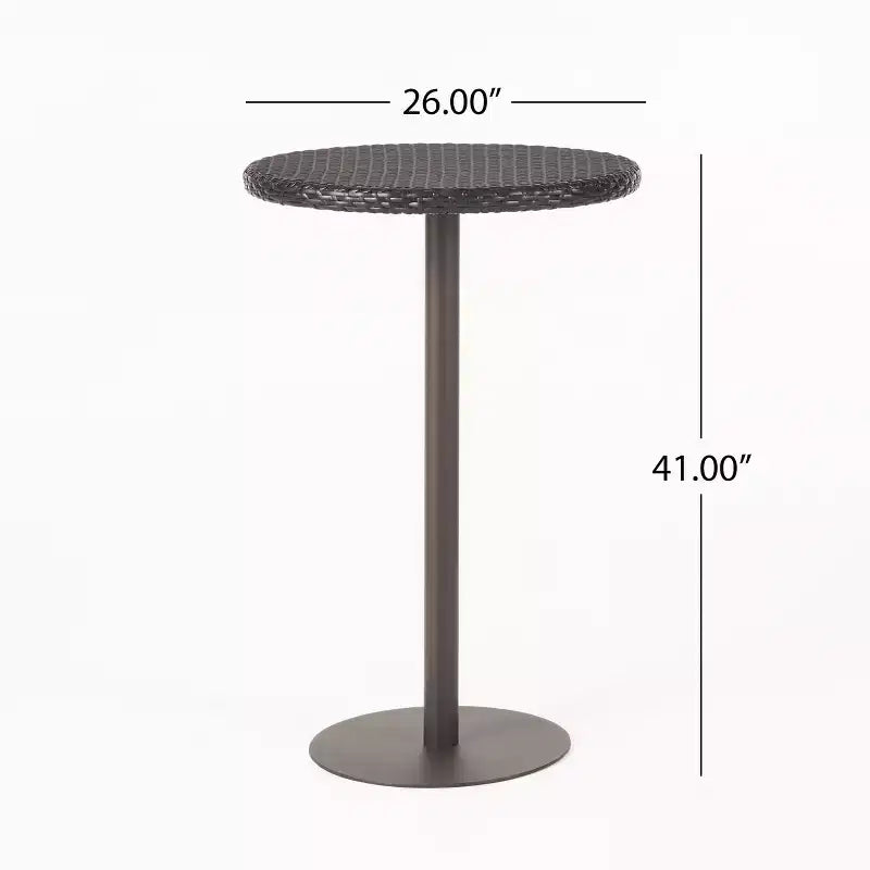 GDFStudio Barnby Ensemble de bar 3 pièces en osier et fer pour extérieur