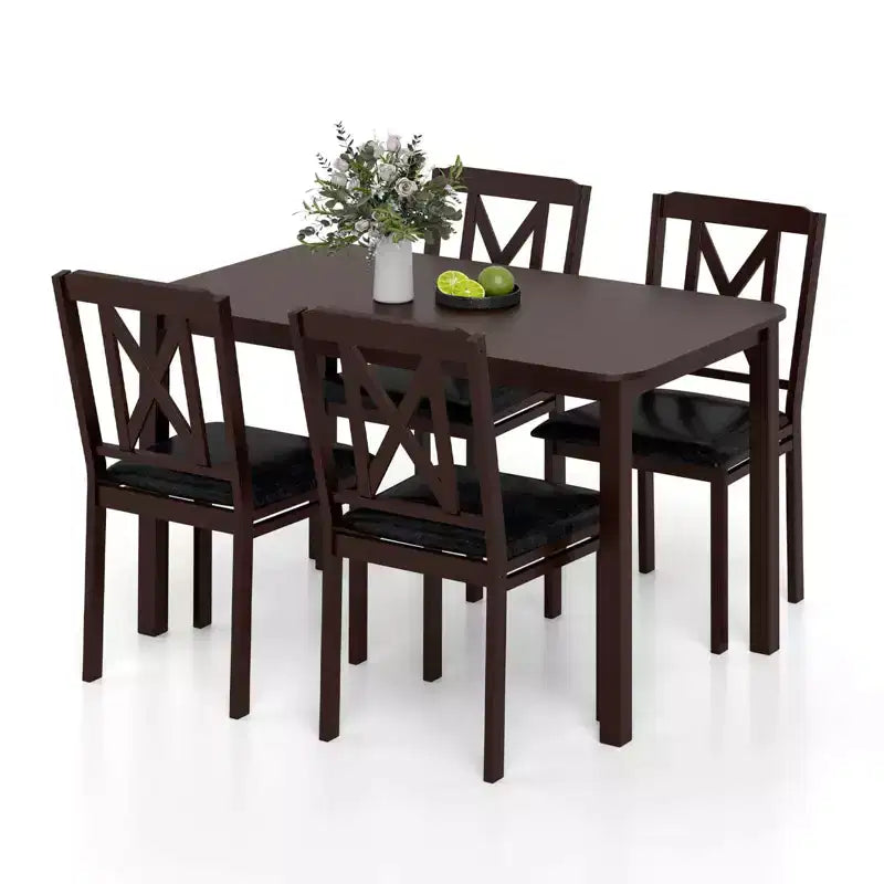 Ensemble de salle à manger 5 pièces Costway pour 4 personnes Table rectangulaire de cuisine et 4 chaises