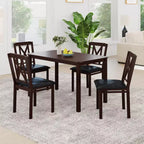 Ensemble de salle à manger 5 pièces Costway pour 4 personnes Table rectangulaire de cuisine et 4 chaises