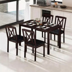 Ensemble de salle à manger 5 pièces Costway pour 4 personnes Table rectangulaire de cuisine et 4 chaises
