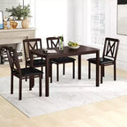 Ensemble de salle à manger 5 pièces Costway pour 4 personnes Table rectangulaire de cuisine et 4 chaises