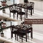 Ensemble de salle à manger 5 pièces Costway pour 4 personnes Table rectangulaire de cuisine et 4 chaises