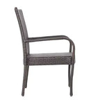 GDFStudio Galvez Outdoor Wicker 5 Piece Stacking Dining Set