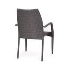 GDFStudio Rue Outdoor Wicker and Tempered Glass 5 Piece Dining Set