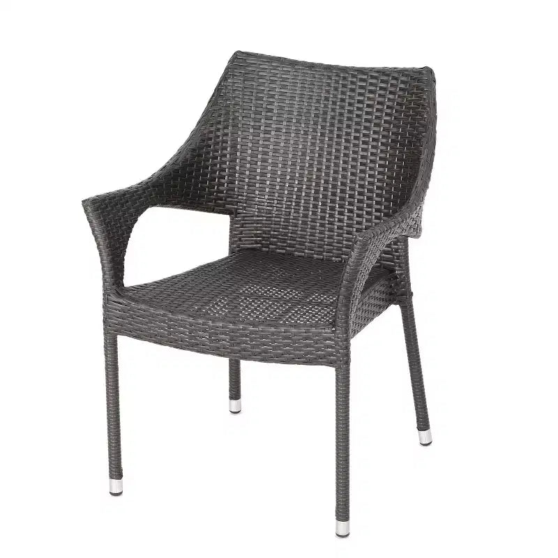 GDFStudio Blythe Outdoor Wicker and Tempered Glass 5 Piece Dining Set