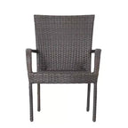 GDFStudio Dalupiri Outdoor Wicker and Acacia Wood 7 Piece Dining Set