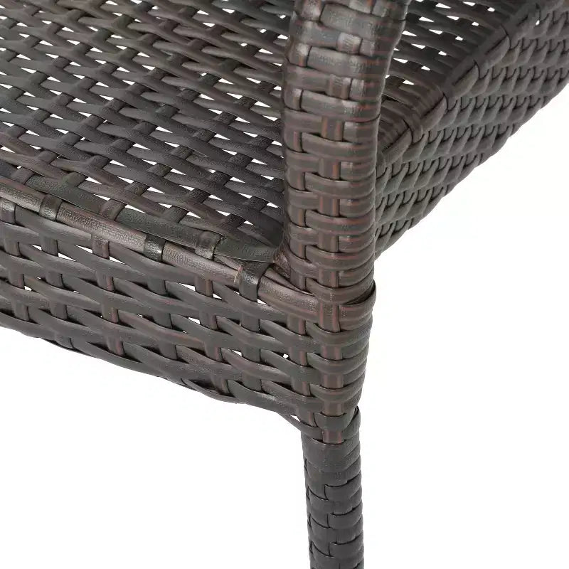 GDFStudio Dalupiri Outdoor Wicker and Acacia Wood 7 Piece Dining Set