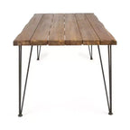 GDFStudio Dalupiri Outdoor Wicker and Acacia Wood 7 Piece Dining Set