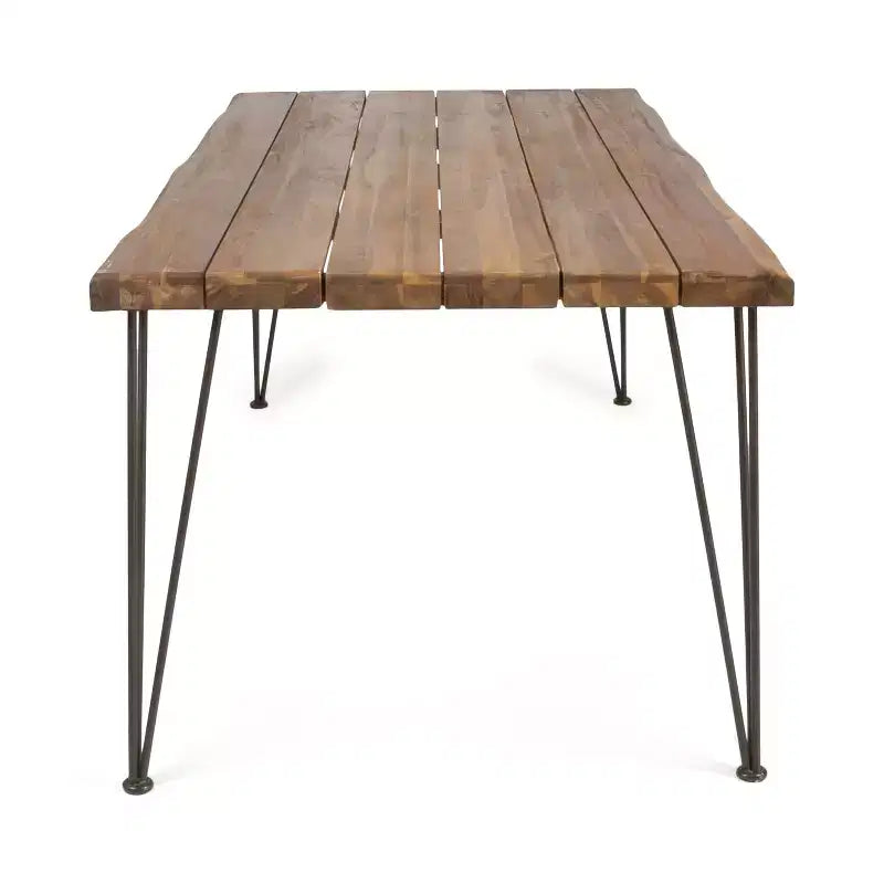 GDFStudio Dalupiri Outdoor Wicker and Acacia Wood 7 Piece Dining Set