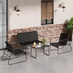Ensemble de conversation d'extérieur 4 pièces, ensemble table et chaises d'extérieur en textilène résistant aux intempéries, petit mobilier de terrasse pour balcon et jardin