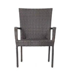Christopher Knight Home Kama Ensemble de salle à manger d'extérieur 9 pièces en osier avec table carrée de 64 po et chaises empilables