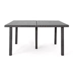 Christopher Knight Home Kama Ensemble de salle à manger d'extérieur 9 pièces en osier avec table carrée de 64 po et chaises empilables