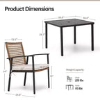 LAUSAINT HOME Ensemble de salle à manger d'extérieur en rotin 5 pièces Table et chaises d'extérieur en rotin pour jardin et piscine