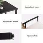 LAUSAINT HOME Ensemble de salle à manger d'extérieur en rotin 5 pièces Table et chaises d'extérieur en rotin pour jardin et piscine