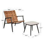 GRANDPATIO Ensemble de 2 pièces en osier pour l'extérieur