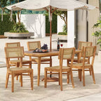 Christopher Knight Home Skirk Ensemble de salle à manger d'extérieur 7 pièces en bois d'acacia rustique avec table à lattes