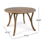 NAYSAYE Ensembles de salle à manger d'extérieur en bois d'acacia avec chaises en osier et coussins pour jardin, teck, 23,5*21,25*32