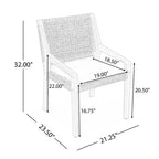 NAYSAYE Ensemble de Repas d'Extérieur en Bois d'Acacia et Osier avec Coussins pour Jardin, Multicolore, 23.5*21.25*32