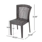 GDFStudio Holmes 5 Piece Outdoor Wicker Dining Set with Round Table and Umbrella Hole