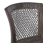 GDFStudio Holmes 5 Piece Outdoor Wicker Dining Set with Round Table and Umbrella Hole