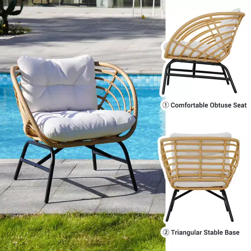 GRANDPATIO Outdoor 5-piece Wicker Patio Set With Loveseat